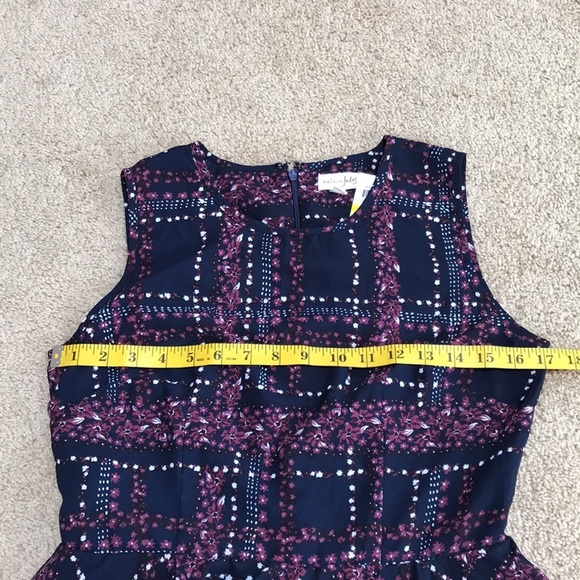 New! Maison Jules medium navy combo  fit and flare dress. - Picture 6 of 7